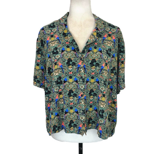 Icone green tropical oversized shirt